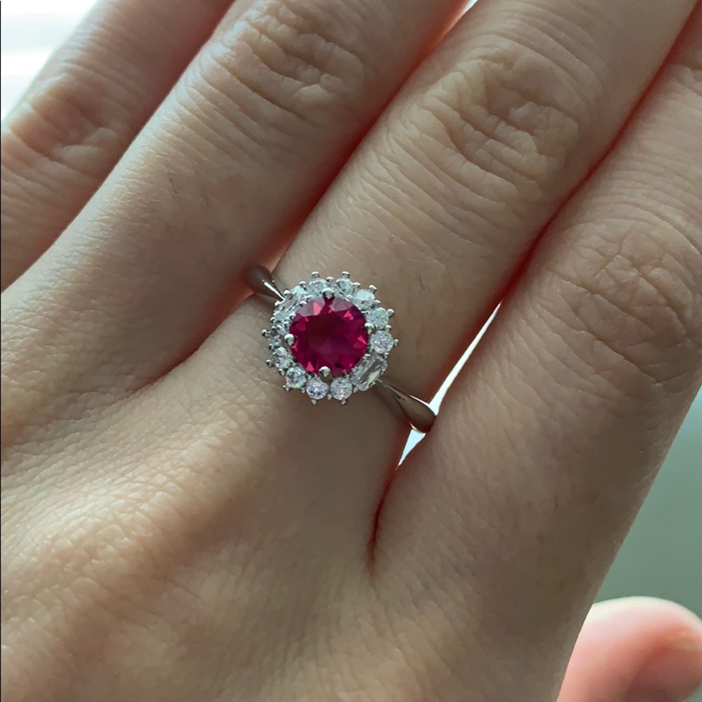 Vintage Oval Cut Ruby 925 Silver Filled Jewelry - Picture 3 of 7